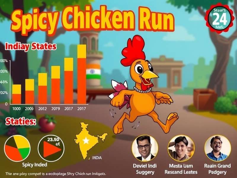 Screenshot showing Spicy Chicken Run community event with Indian players competing